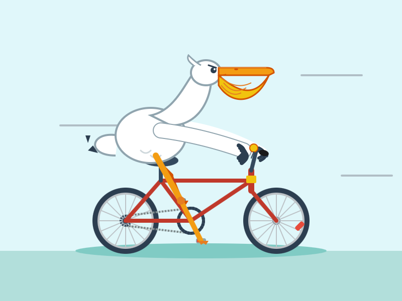 a pelican riding a bicycle, drawn by deepseek