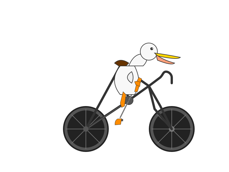 a duck riding a bicycle, drawn by gemini-2.5-flash