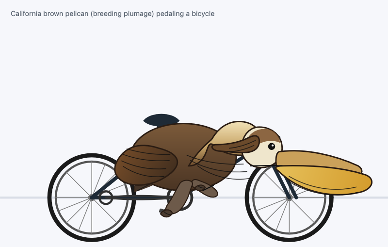 a pelican riding a bicycle, drawn by gpt-5.2