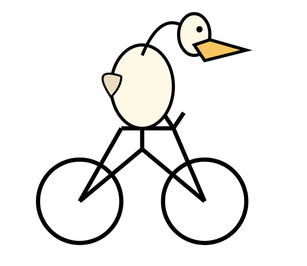 a pelican riding a bicycle, drawn by gpt-4.5